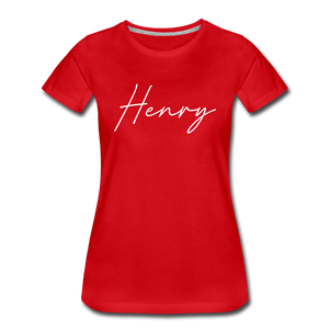 Henry County Cursive Women's T-Shirt - red