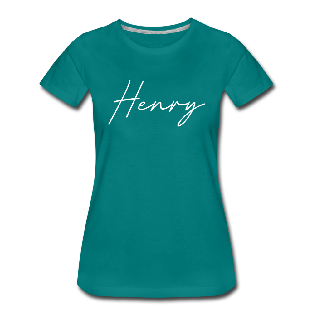 Henry County Cursive Women's T-Shirt - teal