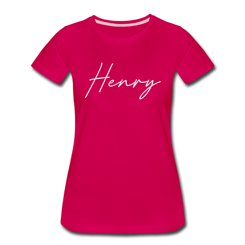 Henry County Cursive Women's T-Shirt - dark pink