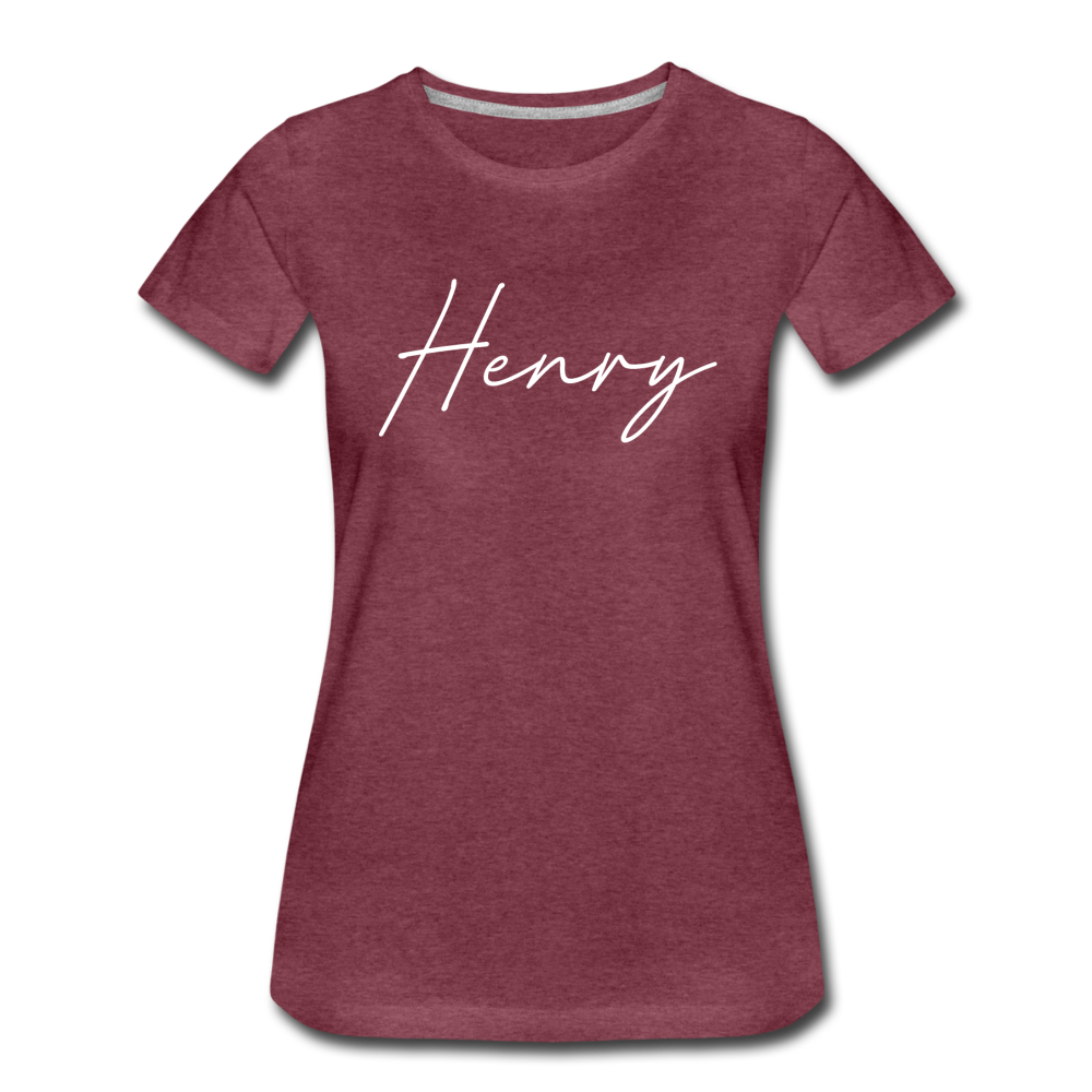 Henry County Cursive Women's T-Shirt - heather burgundy