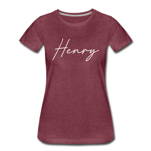 Henry County Cursive Women's T-Shirt - heather burgundy