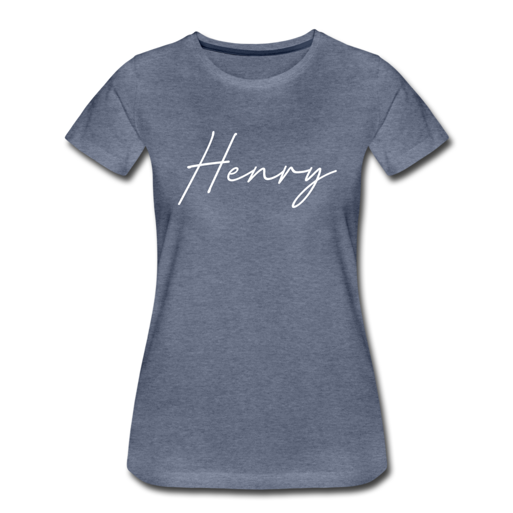 Henry County Cursive Women's T-Shirt - heather blue