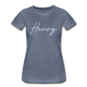 Henry County Cursive Women's T-Shirt - heather blue