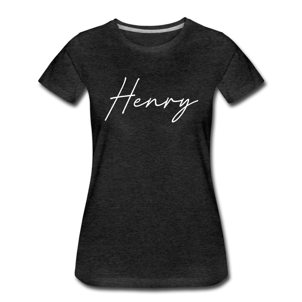 Henry County Cursive Women's T-Shirt - charcoal gray