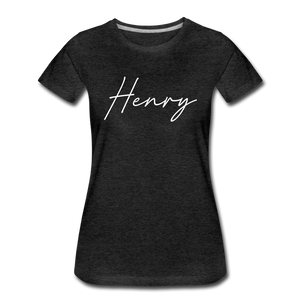 Henry County Cursive Women's T-Shirt - charcoal gray