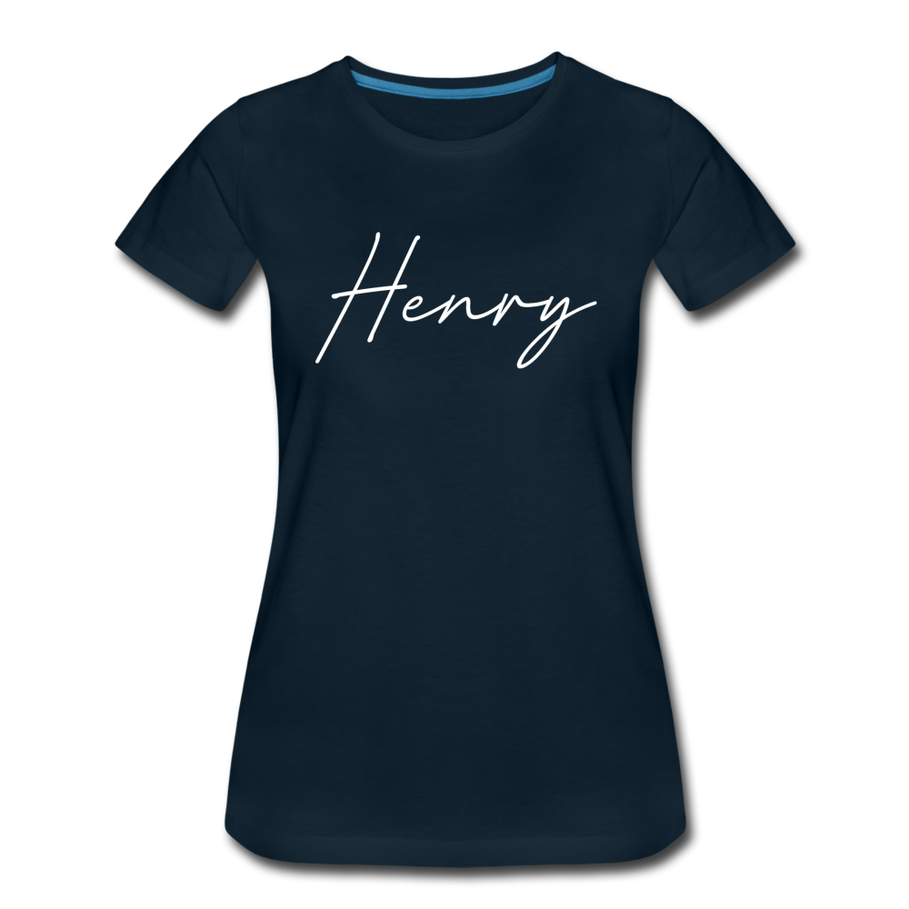 Henry County Cursive Women's T-Shirt - deep navy