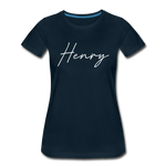 Henry County Cursive Women's T-Shirt - deep navy