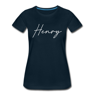 Henry County Cursive Women's T-Shirt - deep navy