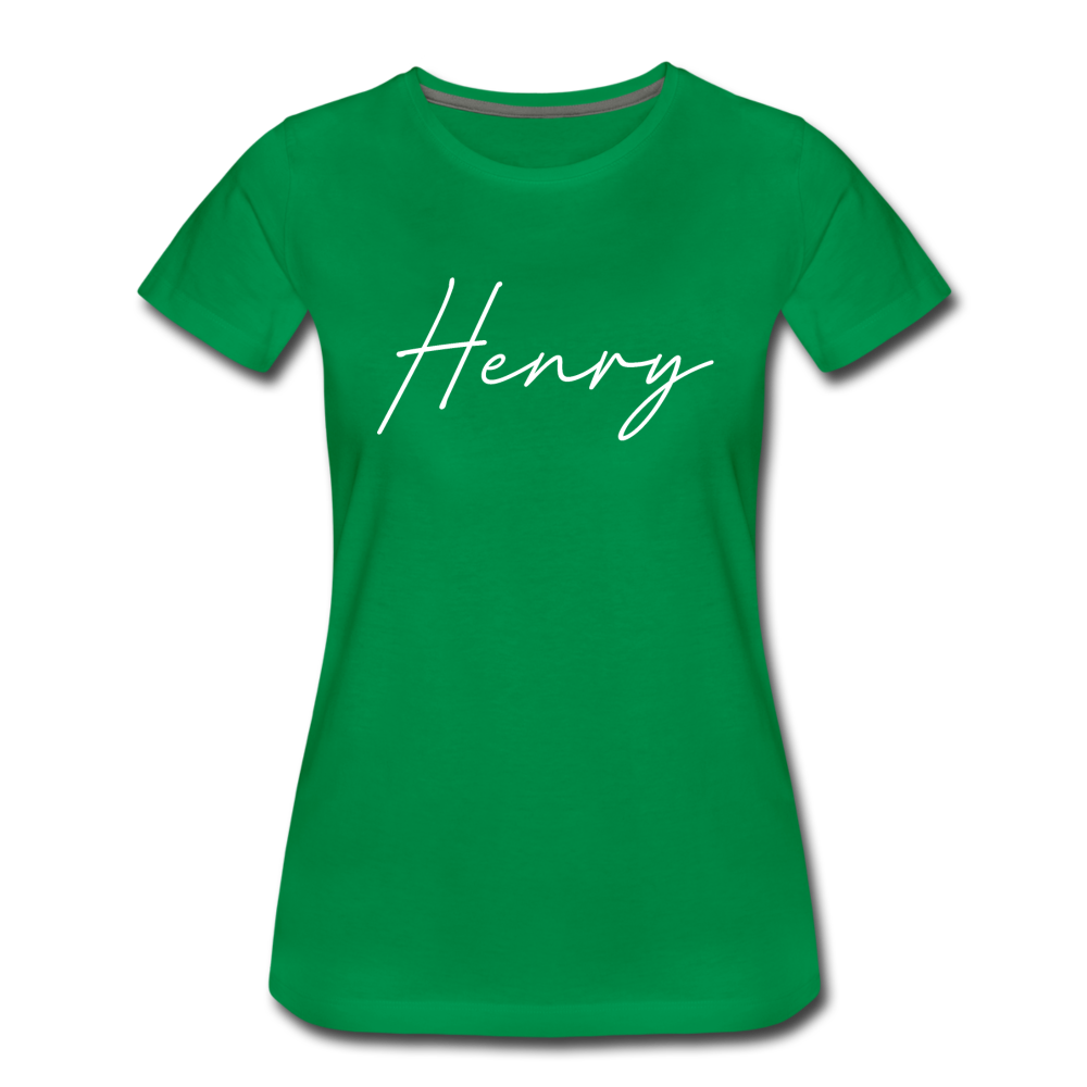 Henry County Cursive Women's T-Shirt - kelly green