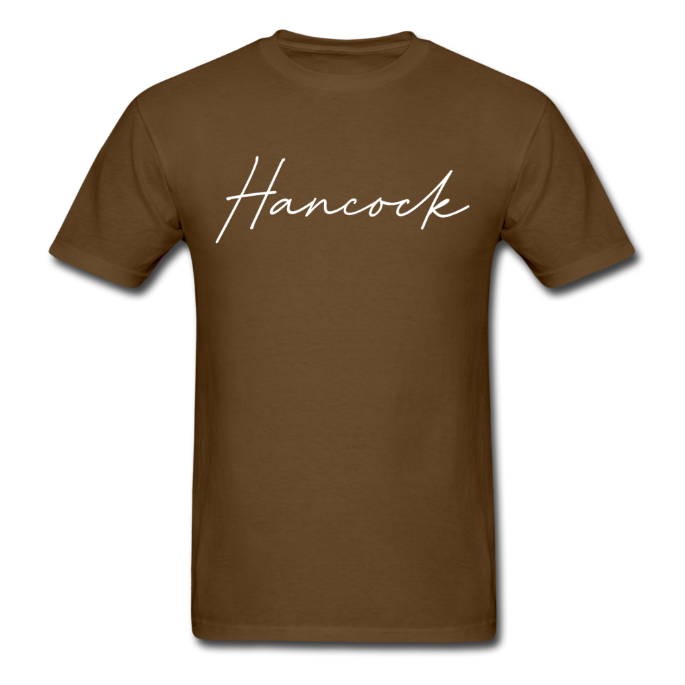 Hancock County Cursive T-Shirt - brown