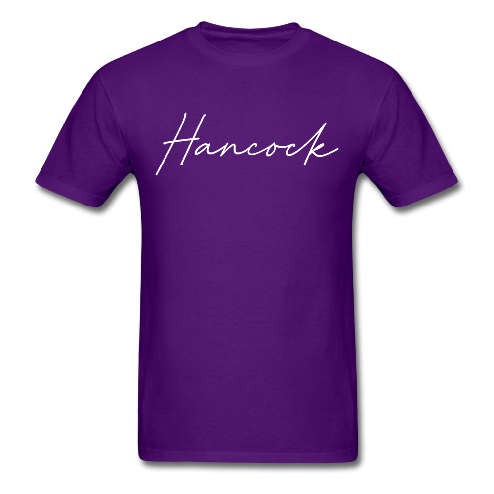 Hancock County Cursive T-Shirt - purple