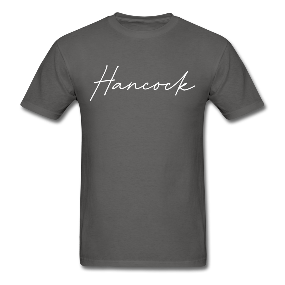 Hancock County Cursive T-Shirt - charcoal