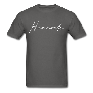 Hancock County Cursive T-Shirt - charcoal