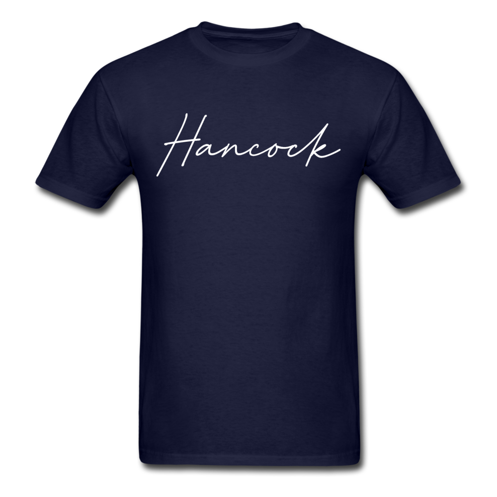 Hancock County Cursive T-Shirt - navy