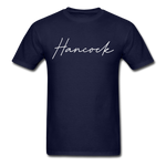 Hancock County Cursive T-Shirt - navy