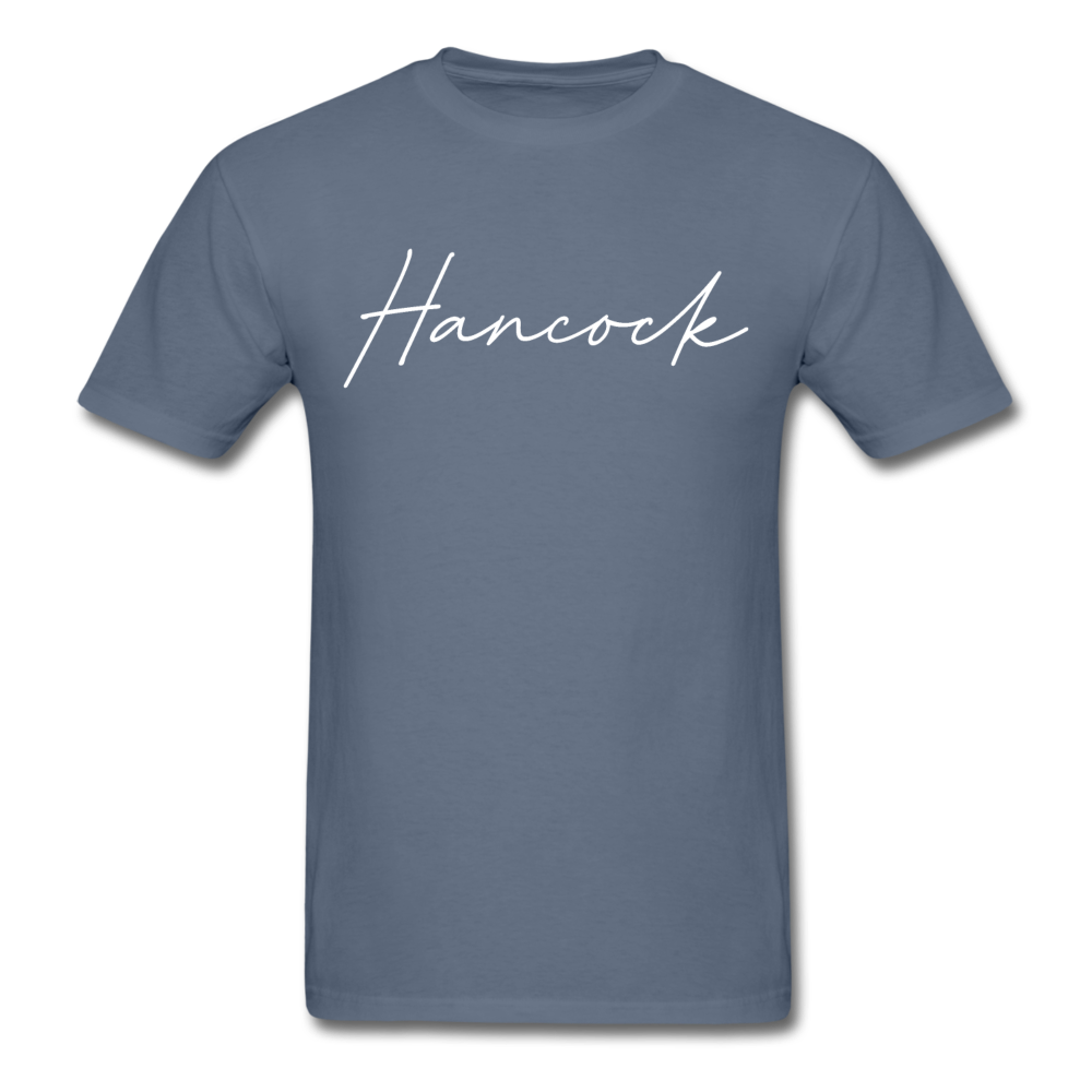 Hancock County Cursive T-Shirt - denim