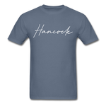 Hancock County Cursive T-Shirt - denim