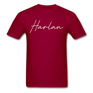 Harlan County Cursive T-Shirt - dark red