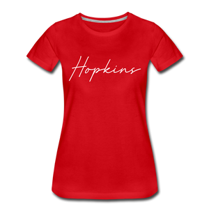 Hopkins County Cursive Women's T-Shirt - red
