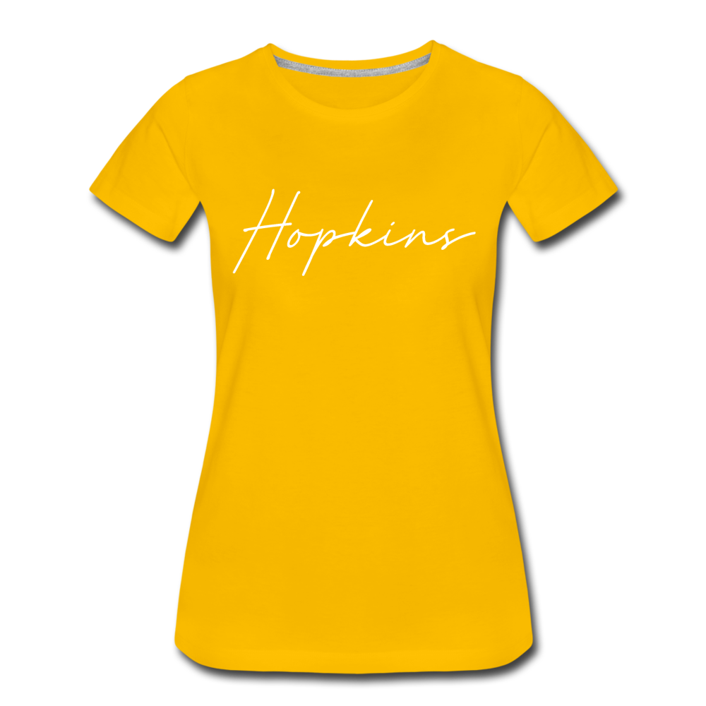 Hopkins County Cursive Women's T-Shirt - sun yellow