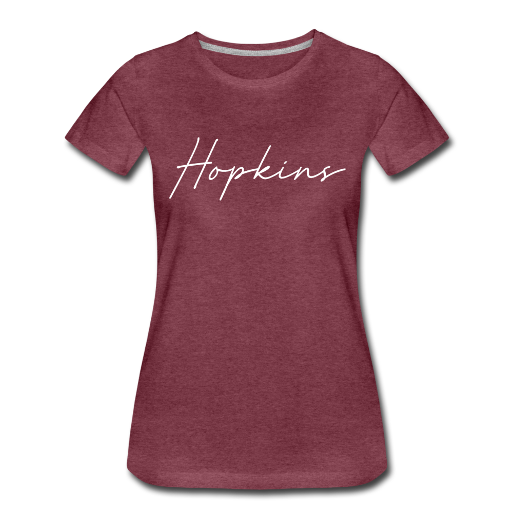 Hopkins County Cursive Women's T-Shirt - heather burgundy