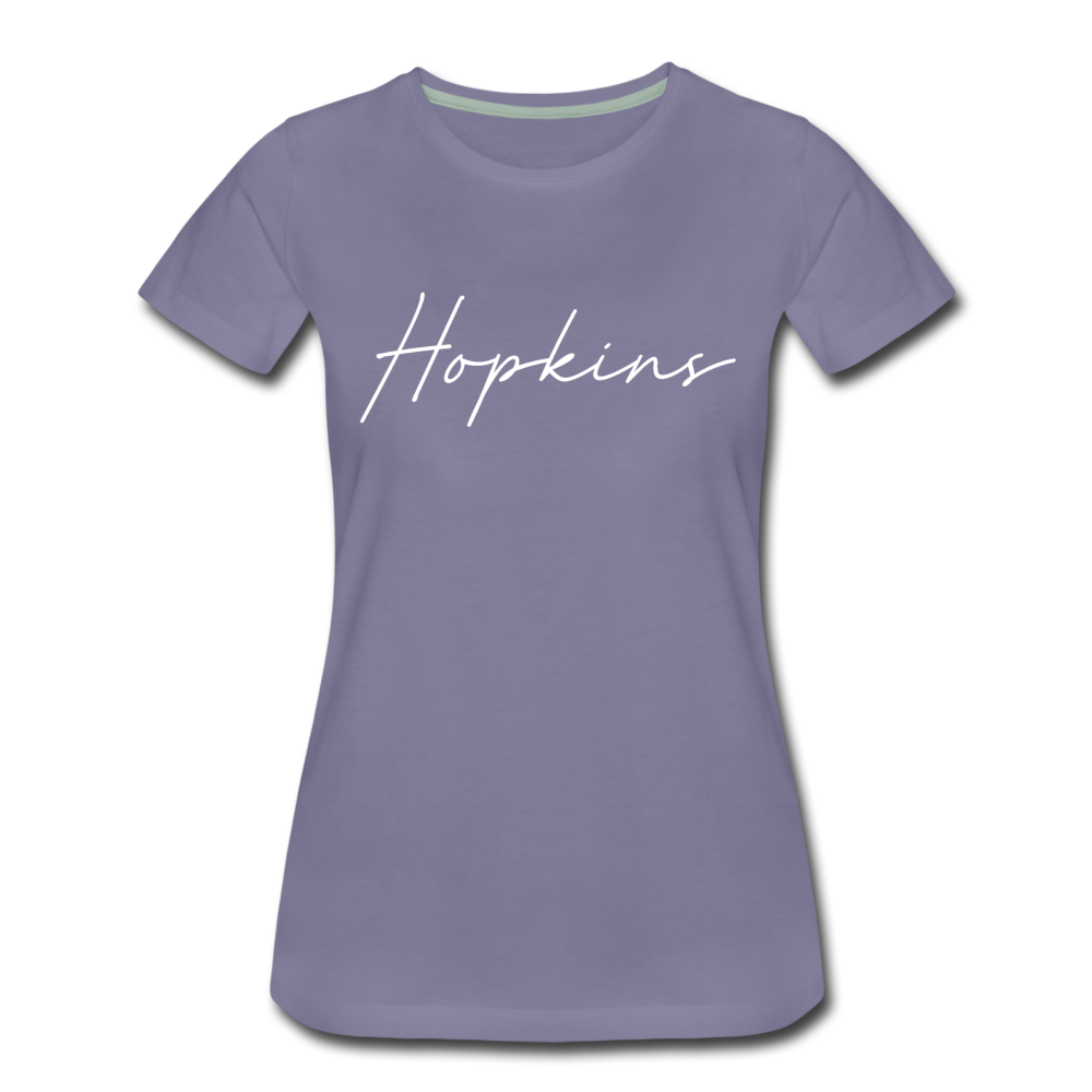 Hopkins County Cursive Women's T-Shirt - washed violet