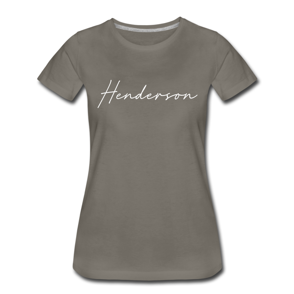 Henderson County Cursive Women's T-Shirt - asphalt gray