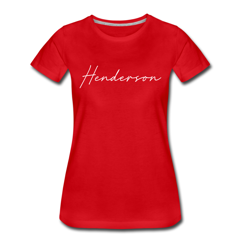 Henderson County Cursive Women's T-Shirt - red