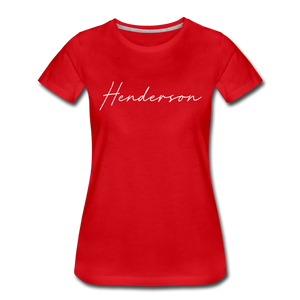 Henderson County Cursive Women's T-Shirt - red