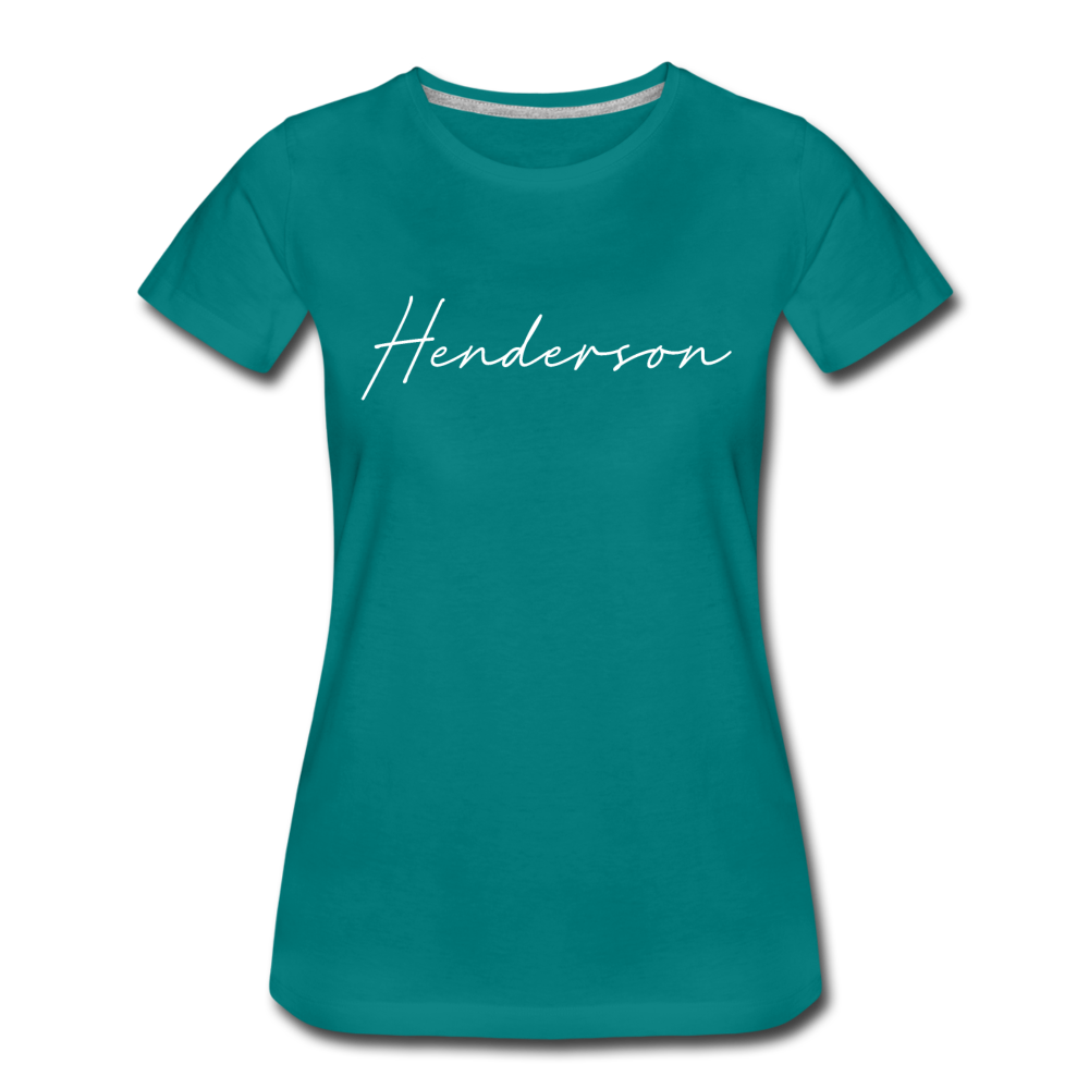 Henderson County Cursive Women's T-Shirt - teal