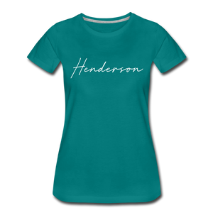 Henderson County Cursive Women's T-Shirt - teal