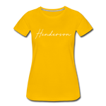 Henderson County Cursive Women's T-Shirt - sun yellow