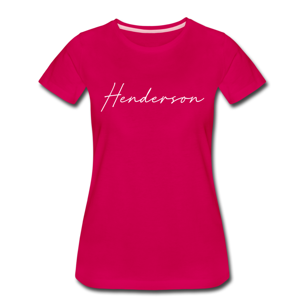Henderson County Cursive Women's T-Shirt - dark pink