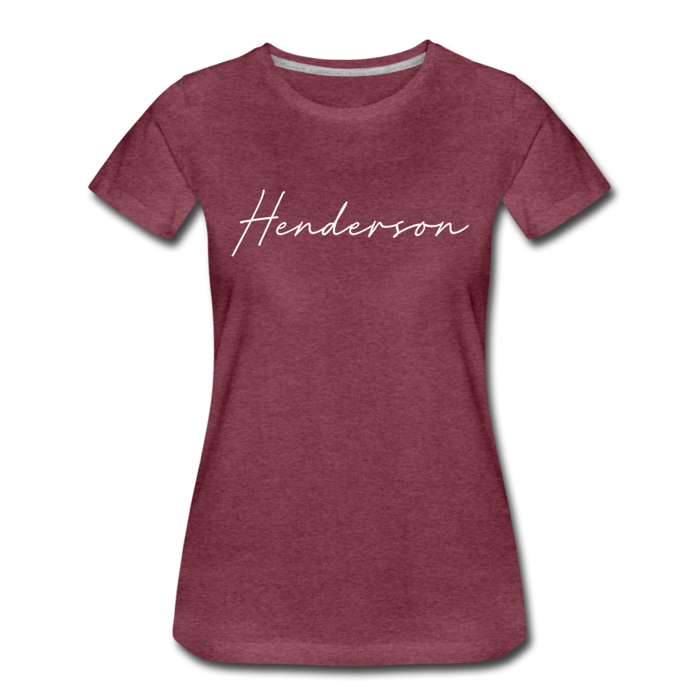 Henderson County Cursive Women's T-Shirt - heather burgundy