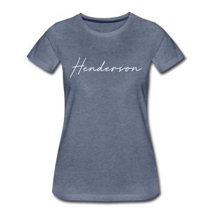Henderson County Cursive Women's T-Shirt - heather blue