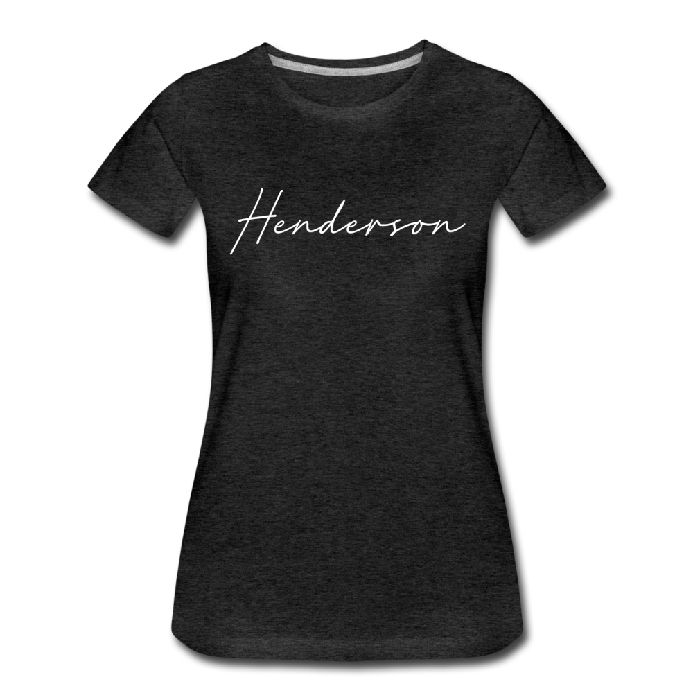 Henderson County Cursive Women's T-Shirt - charcoal gray
