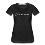 Henderson County Cursive Women's T-Shirt - charcoal gray