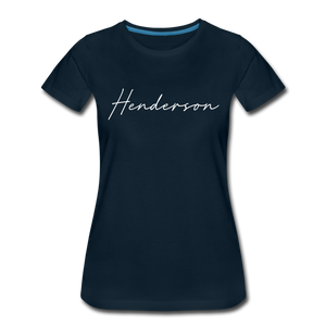 Henderson County Cursive Women's T-Shirt - deep navy