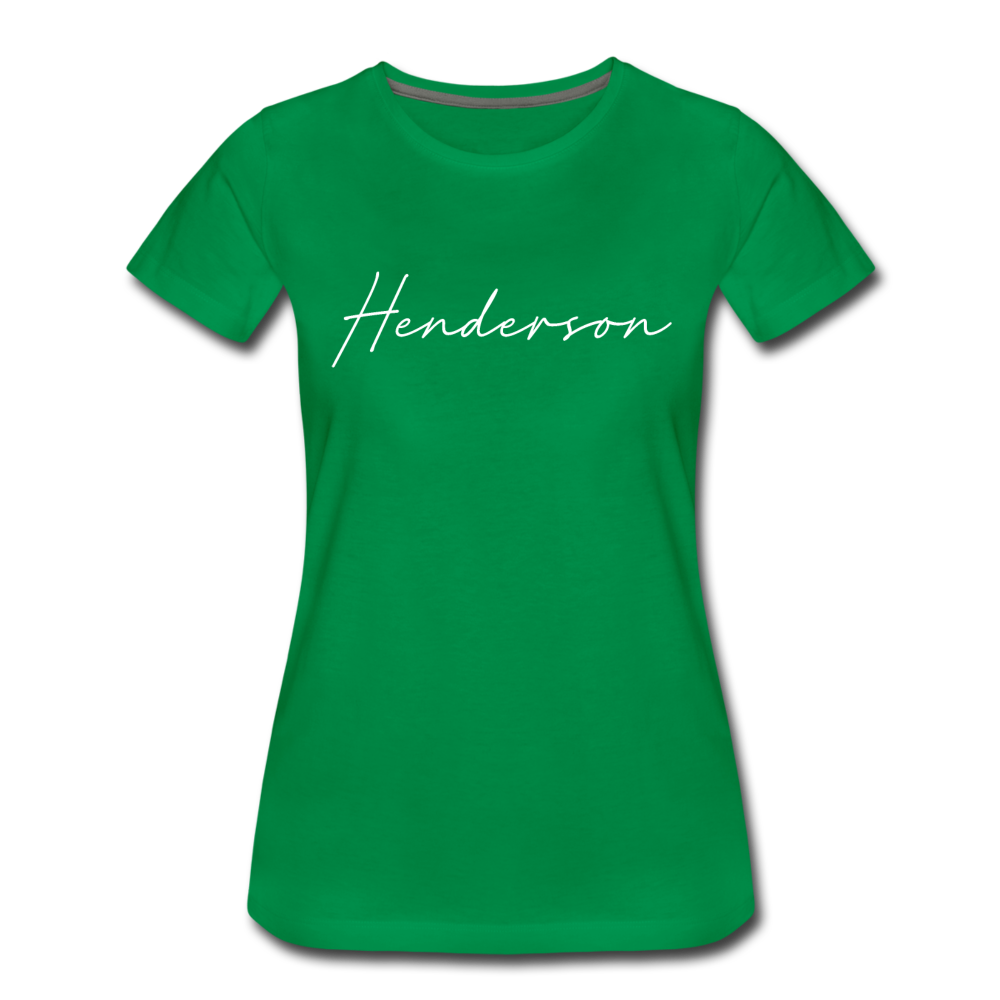 Henderson County Cursive Women's T-Shirt - kelly green