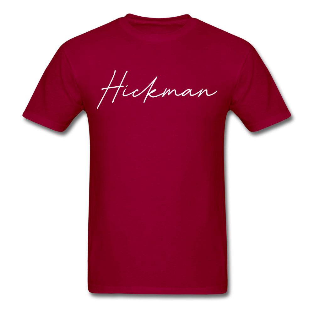 Hickman County Cursive T-Shirt - dark red