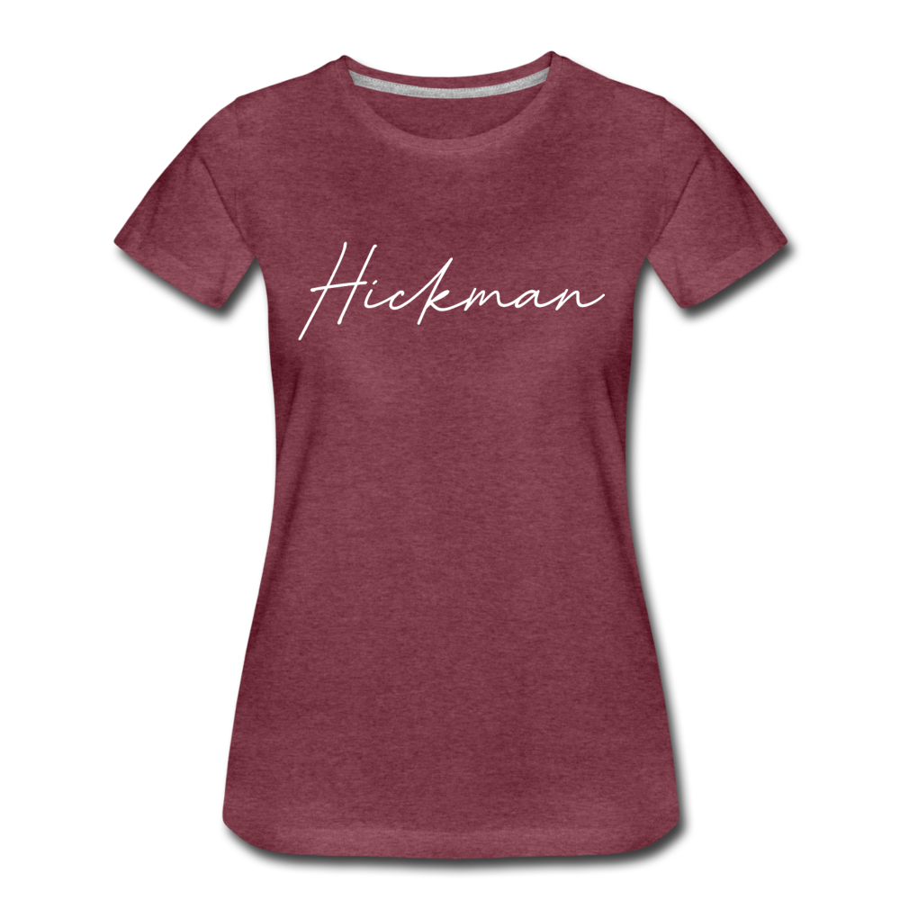 Hickman County Cursive Women's T-Shirt - heather burgundy