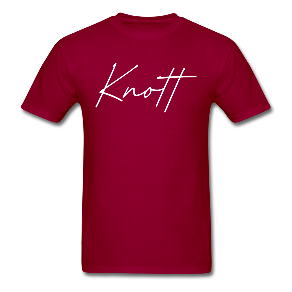 Knott County Cursive T-Shirt - dark red