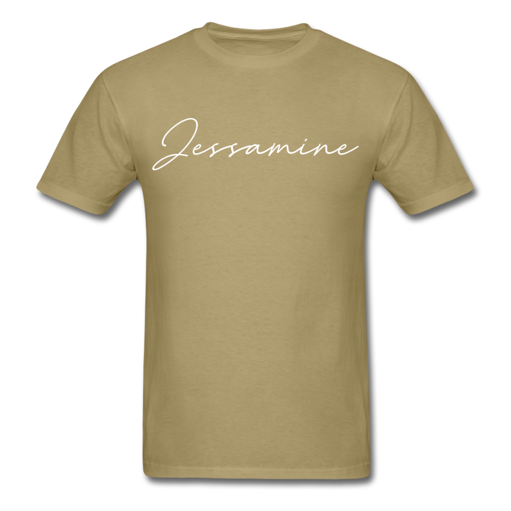 Jessamine County Cursive T-Shirt - khaki
