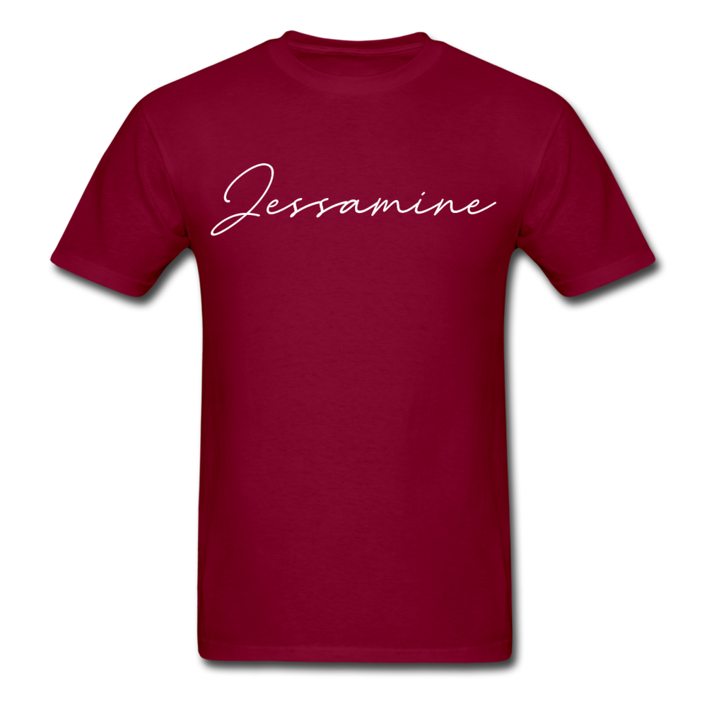 Jessamine County Cursive T-Shirt - burgundy