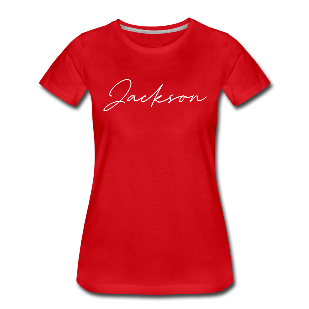 Jackson County Cursive Women's T-Shirt - red