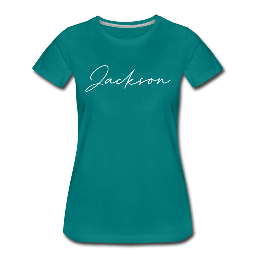 Jackson County Cursive Women's T-Shirt - teal