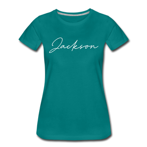 Jackson County Cursive Women's T-Shirt - teal