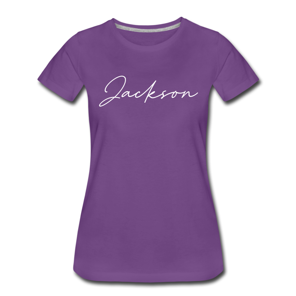 Jackson County Cursive Women's T-Shirt - purple