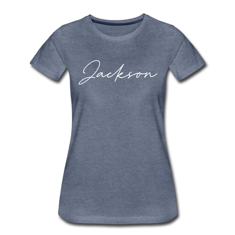 Jackson County Cursive Women's T-Shirt - heather blue