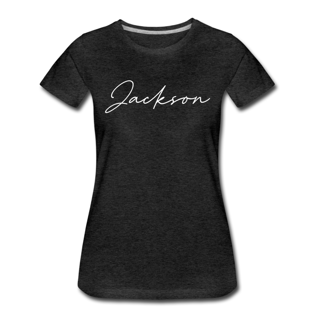 Jackson County Cursive Women's T-Shirt - charcoal gray